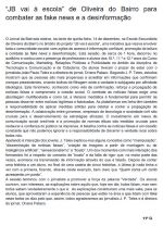 “JB vai à escola” de Oliveira do Bairro para  combater as fake news e a desinformação